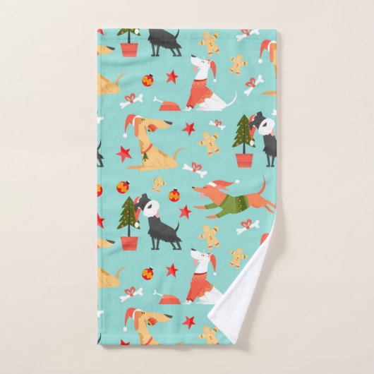 Happy Hogs Christmas Pattern Badhandtuch Set (Handtuch)