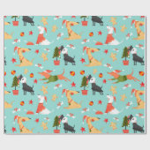 Happy Hogs Christmas Pattern Geschenkpapier (Flach)