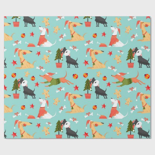 Happy Hogs Christmas Pattern Geschenkpapier (Flach)