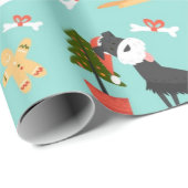 Happy Hogs Christmas Pattern Geschenkpapier (Rolleneckpunkt)