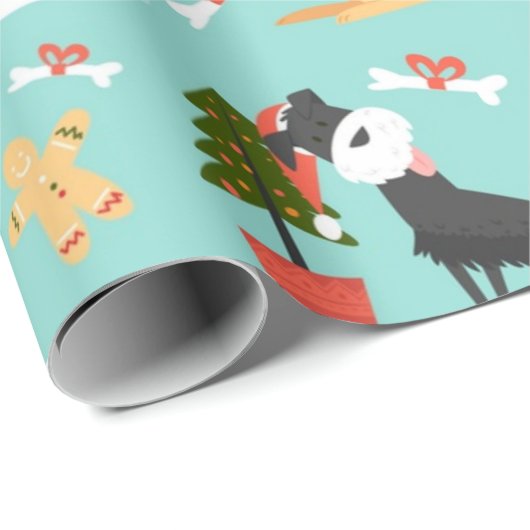 Happy Hogs Christmas Pattern Geschenkpapier (Rolleneckpunkt)