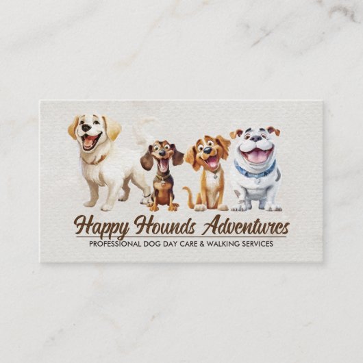 Happy Hogs Illustration Visitenkarte (Vorderseite)