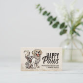 Happy Hogs Illustration Visitenkarte (Stehend Vorderseite)