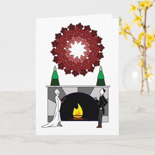 Happy Hoidays Poinsettia Wreath Karte (Gelbe Blume)