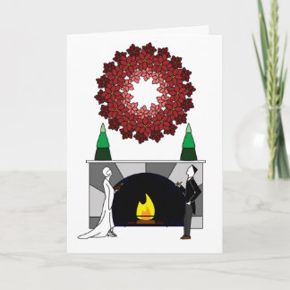 Happy Hoidays Poinsettia Wreath Karte