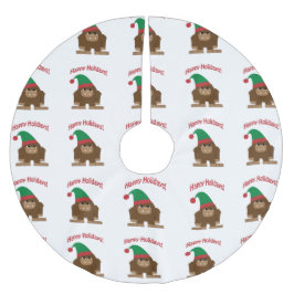 Happy Hokidays! Weihnachtsbigfoot Polyester Weihnachtsbaumdecke