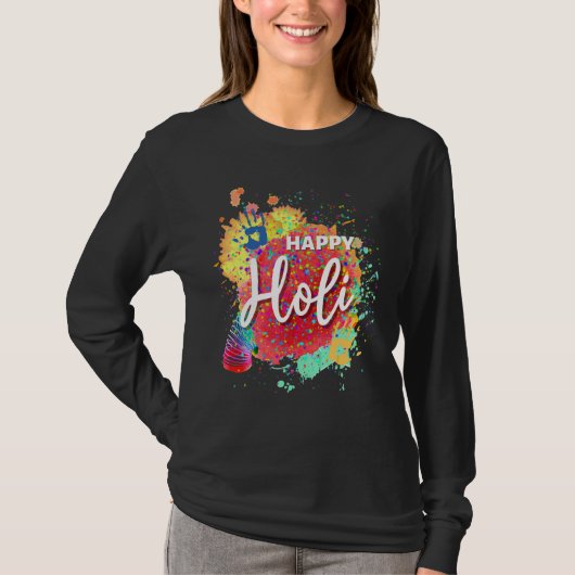 Happy Holi 2022 Indien Farben Frühlingsfest von Hi T-Shirt (Vorderseite)