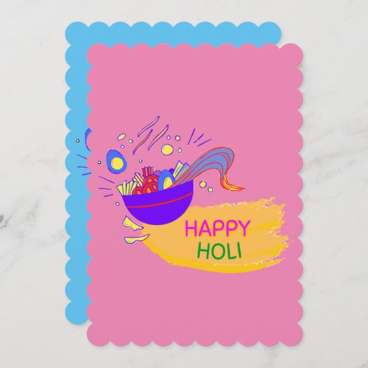 "Happy Holi - A Festive Art" Einladung (Vorne/Hinten)