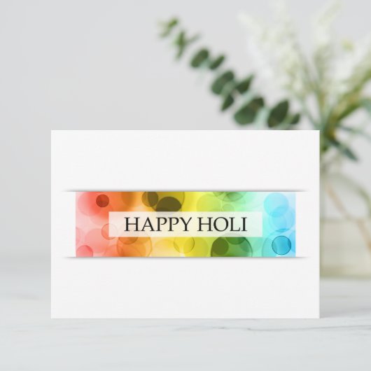 Happy Holi (Bokeh) Einladung (Stehend Vorderseite)