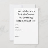 Happy Holi Bokeh Einladung (Rückseite)