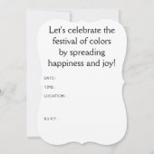 Happy Holi Bokeh Lights Einladung (Rückseite)