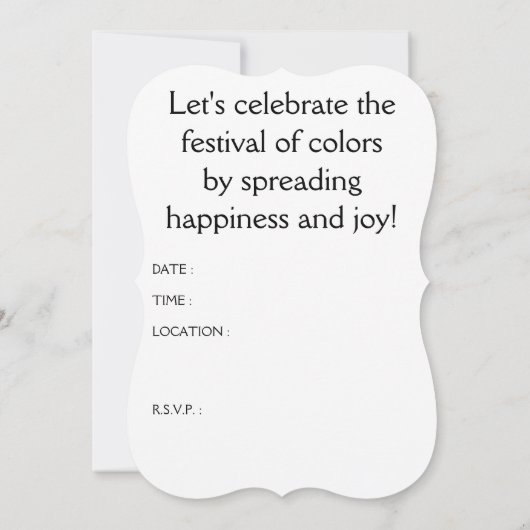 Happy Holi Bokeh Lights Einladung (Rückseite)