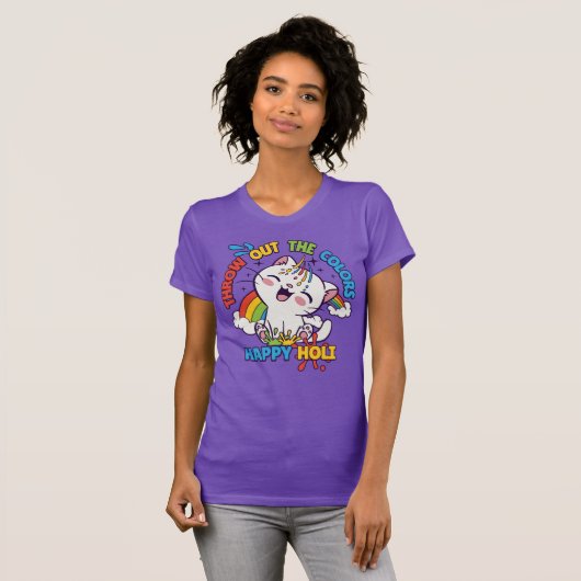 Happy Holi Cat T-Shirt (Vorne ganz)