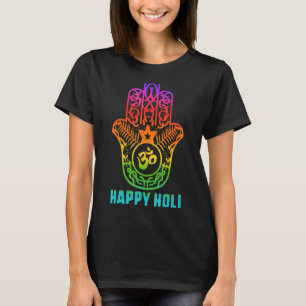 Happy Holi Colorful Hamsa Colors India Culture Dan T-Shirt