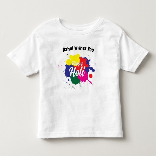 Happy holi Custom farbiger Text Kleinkind T-shirt (Vorderseite)