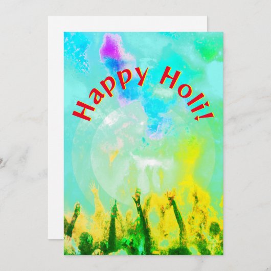 Happy Holi Feiertagskarte (Vorne/Hinten)