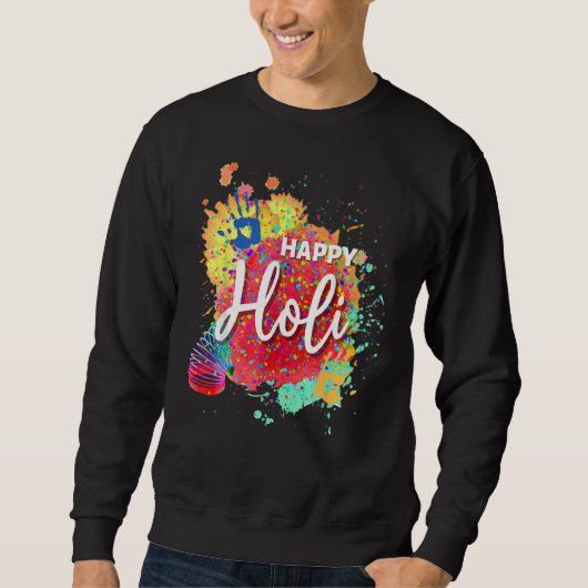 Happy Holi Festival Colorherz Indien hinduistische Sweatshirt (Vorderseite)