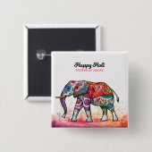 Happy Holi - Festival Colors Button (Vorne & Hinten)
