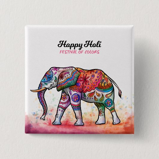 Happy Holi - Festival Colors Button (Vorderseite)