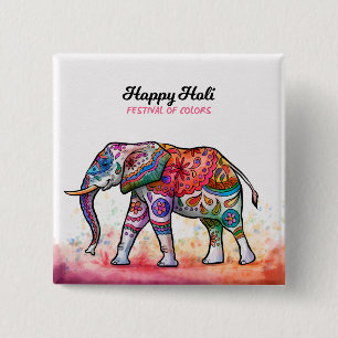 Happy Holi - Festival Colors Button