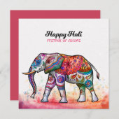 Happy Holi - Festival Colors Einladung (Vorne/Hinten)