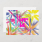 Happy Holi, Festival der Farben, holi hai Postkarte (Vorne/Hinten)