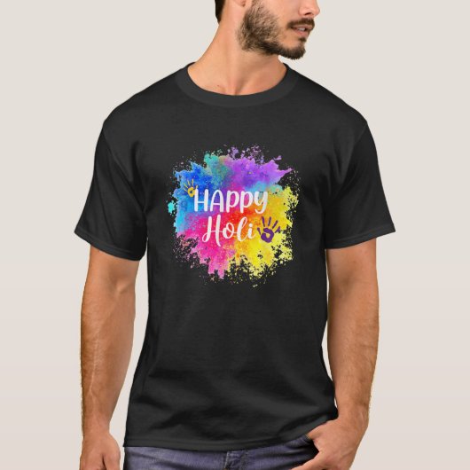 Happy Holi Festival Indien Farben Frühling für Fra T-Shirt (Vorderseite)