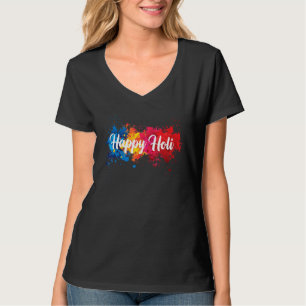 Happy Holi Frauenfamilie Kinder Cooles Paradies fü T-Shirt