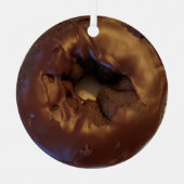 Happy Holi-Glaze Chocolate Donut Ornament Aus Metall (Vorderseite)