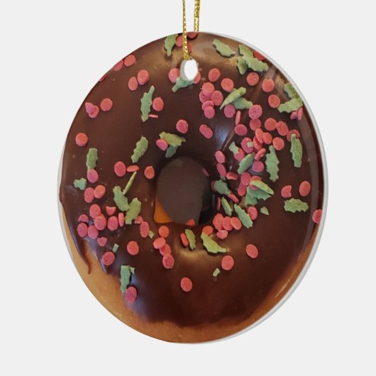 Happy Holi-Glaze Chocolate Sprinkles Donut Keramik Ornament (Links)
