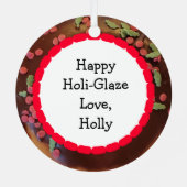 Happy Holi-Glaze Chocolate Sprinkles Donut Ornament Aus Metall (Rückseite)