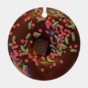Happy Holi-Glaze Chocolate Sprinkles Donut Ornament Aus Metall
