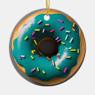 Happy Holi-Glaze   Funny Donut Puff Weihnachten Keramik Ornament