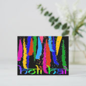 Happy Holi Greetings Postkarte (Stehend Vorderseite)