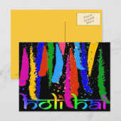 Happy Holi Greetings Postkarte (Vorne/Hinten)