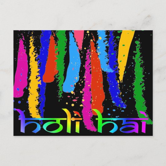Happy Holi Greetings Postkarte (Vorderseite)