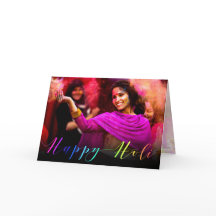 Happy Holi Hai Foto Typografie - Grußkarte
