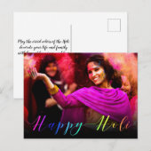 Happy Holi Hai Foto Typografie - Postkarte (Vorne/Hinten)