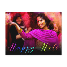 Happy Holi Hai Foto Typografie - Postkarte