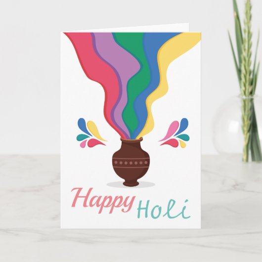 Happy Holi in White Background Karte (Vorderseite)
