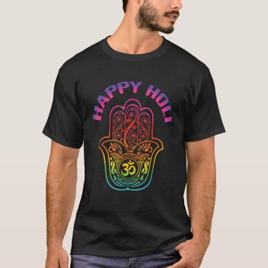 Happy Holi Logo Hindu Spring Holi Festival Of Colo T-Shirt (Vorderseite)
