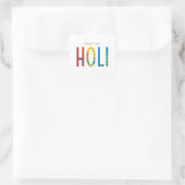 Happy Holi Quadratischer Aufkleber (Tasche)