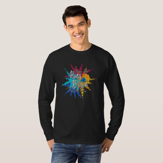Happy Holi Rang Barse Spring Festival Indien Hindu T-Shirt (Vorne ganz)