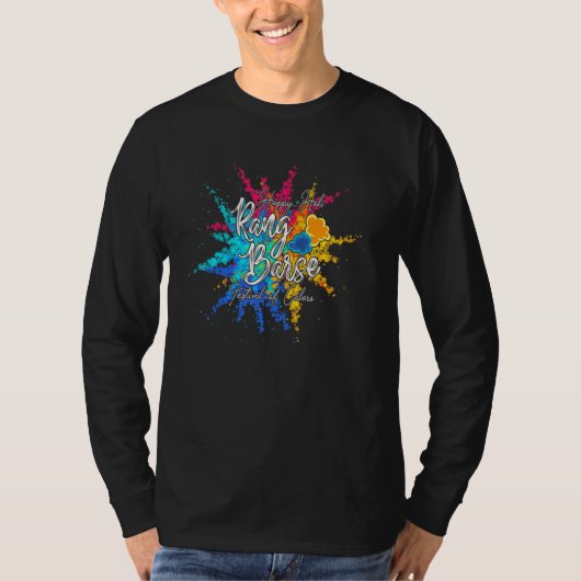 Happy Holi Rang Barse Spring Festival Indien Hindu T-Shirt (Vorderseite)