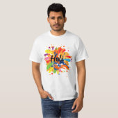 Happy Holi T - Shirt Festival Moon and Stars T - S (Vorne ganz)