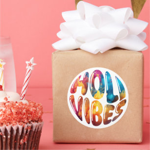 Happy Holi Vibes Hands Hindu Holi Festival Geschen Runder Aufkleber