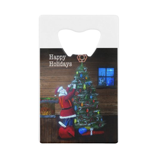 Happy Holiays Arborist Tree Chirurg Rigging Tree Geldbeutel Flaschenöffner (Vorderseite)