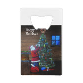 Happy Holiays Arborist Tree Chirurg Rigging Tree Geldbeutel Flaschenöffner (Rückseite)