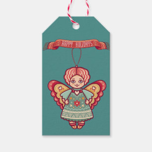 Happy Holiday/Angel/Weihnachtsgeschenk Tag Geschenkanhänger