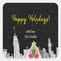 Happy Holiday Aufkleber Karten Weihnachtszeit